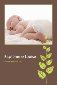 Faire-part de baptême Bucolique taupe Faire-part de baptême Bucolique taupe