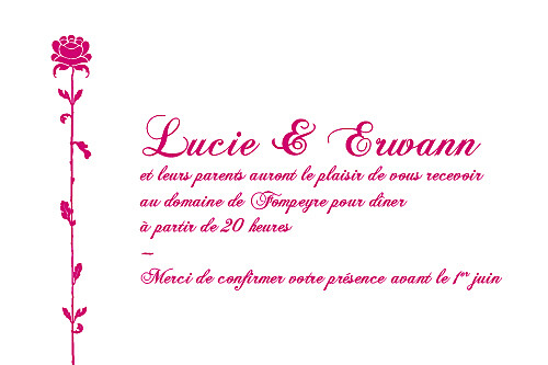 Carton d'invitation mariage Fleur de lotus rose - Page 1