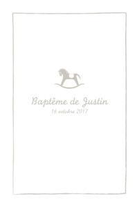 Menu de baptême Petit cheval taupe Menu de baptême Petit cheval taupe