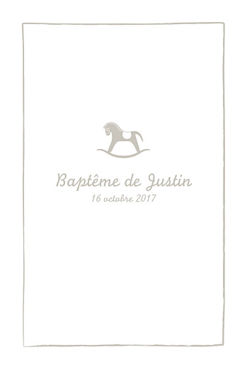 Menu de baptême Petit cheval taupe - Page 1