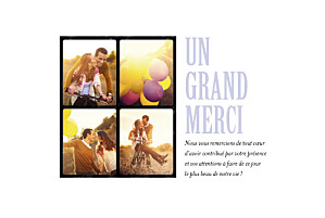 Carte de remerciement mariage 4 photos (paysage) Carte de remerciement mariage 4 photos (paysage)