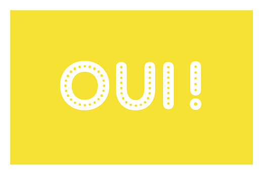 Carton d'invitation mariage Un grand oui ! jaune Carton d'invitation mariage Un grand oui ! jaune