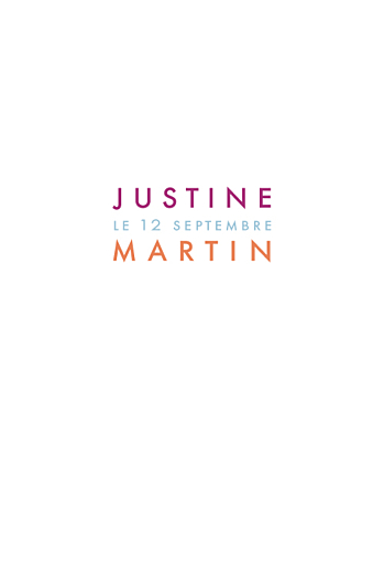 Menu de mariage Justifié (4 pages) blanc Menu de mariage Justifié (4 pages) blanc