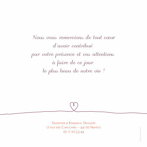 Carte de remerciement mariage Tendresse (carré) violet - Page 2 Carte de remerciement mariage Tendresse (carré) violet - Page 2