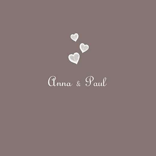 Faire-part de mariage Petits coeurs taupe Faire-part de mariage Petits coeurs taupe