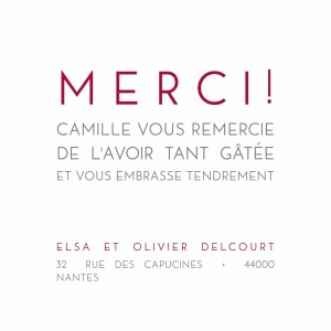 Carte de remerciement Mini justifie blanc Carte de remerciement Mini justifie blanc