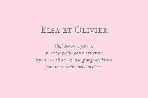 Carton d'invitation mariage Chic rose pâle Carton d'invitation mariage Chic rose pâle