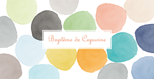 Faire-part de baptême Aquarelle orange Faire-part de baptême Aquarelle orange
