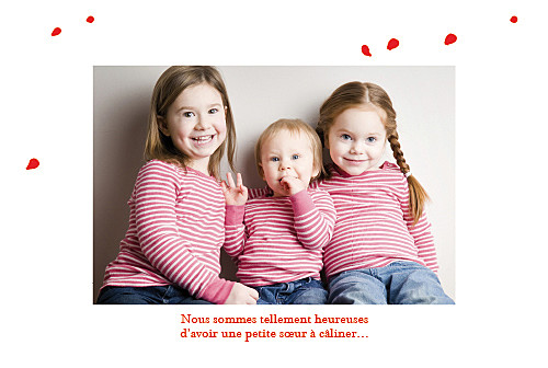 Faire-part de naissance Coquelicot 4 photos rouge Faire-part de naissance Coquelicot 4 photos rouge