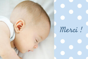 Carte de remerciement Petit pois design bleu Carte de remerciement Petit pois design bleu