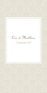 Menu de mariage Nous deux panoramique marron Menu de mariage Nous deux panoramique marron