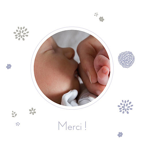 Carte de remerciement Merci beaux jours mauve Carte de remerciement Merci beaux jours mauve
