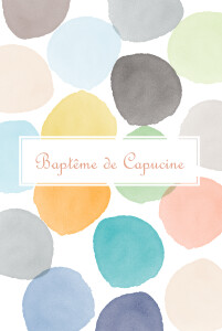 Menu de baptême Aquarelle orange Menu de baptême Aquarelle orange