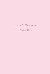 Menu de mariage Chic rose pale Menu de mariage Chic rose pale