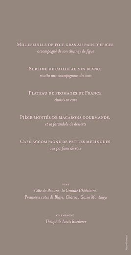 Menu de mariage Chic (panoramique) rose pâle - Page 2 Menu de mariage Chic (panoramique) rose pâle - Page 2