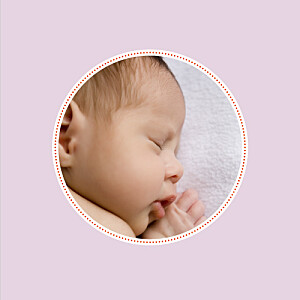 Faire-part de naissance Bilingue médaillons parme Faire-part de naissance Bilingue médaillons parme