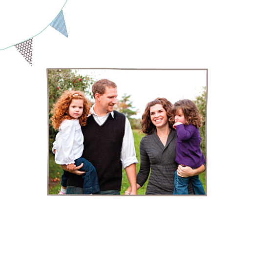 Carte de voeux Fanions 2 photos voeux bleu Carte de voeux Fanions 2 photos voeux bleu