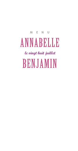Menu de mariage Le plus beau jour blanc Menu de mariage Le plus beau jour blanc
