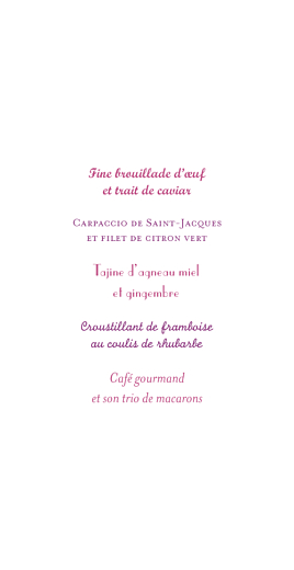 Menu de mariage Le plus beau jour blanc - Page 3 Menu de mariage Le plus beau jour blanc - Page 3