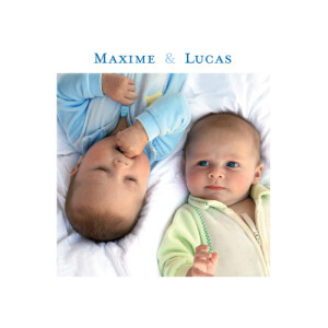 Faire-part de naissance Jumeaux classique bleu Faire-part de naissance Jumeaux classique bleu