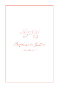 Menu de baptême Anges corail Menu de baptême Anges corail