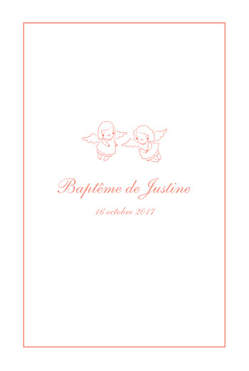 Menu de baptême Anges corail - Page 1 Menu de baptême Anges corail - Page 1