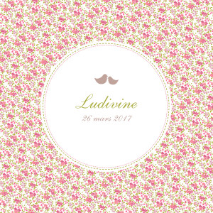 Faire-part de naissance Liberty rose Faire-part de naissance Liberty rose