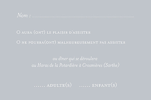 Carton réponse mariage Chic gris - Page 1 Carton réponse mariage Chic gris - Page 1
