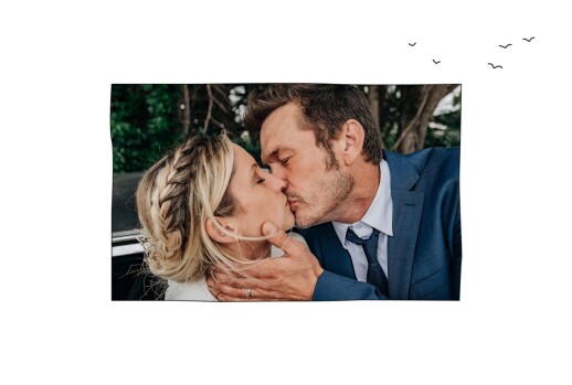 Carte de remerciement mariage Promesse blanc - Recto Carte de remerciement mariage Promesse blanc - Recto