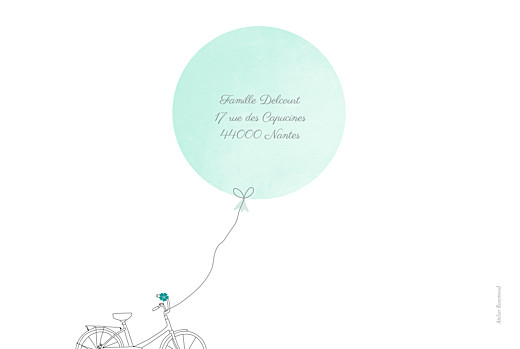 Faire-part de naissance À bicyclette (2 enfants) photos vert Faire-part de naissance À bicyclette (2 enfants) photos vert