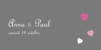 Marque-place mariage Coeurs gris ardoise rose Marque-place mariage Coeurs gris ardoise rose