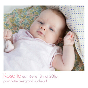 Faire-part de naissance Bilingue simple 2 photos blanc Faire-part de naissance Bilingue simple 2 photos blanc