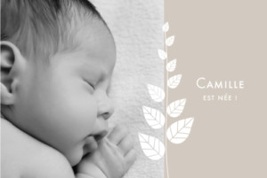 Faire-part de naissance Elégance 5 photos taupe Faire-part de naissance Elégance 5 photos taupe