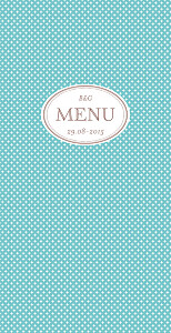 Menu de mariage Motif chic turquoise Menu de mariage Motif chic turquoise
