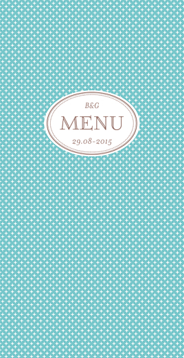Menu de mariage Motif chic turquoise Menu de mariage Motif chic turquoise