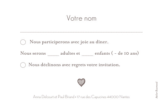Carton réponse mariage Petits coeurs cappuccino - Page 2 Carton réponse mariage Petits coeurs cappuccino - Page 2