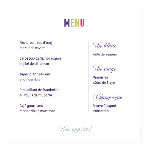 Menu de mariage Marrons-nous violet - Page 2 Menu de mariage Marrons-nous violet - Page 2