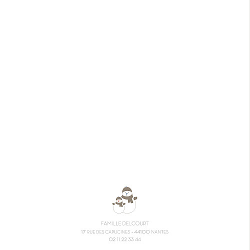 Carte de voeux Bonhomme de neige 4 pages beige - Page 2 Carte de voeux Bonhomme de neige 4 pages beige - Page 2