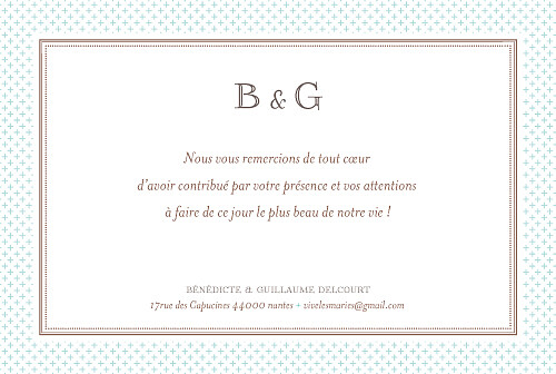 Carte de remerciement mariage Motif chic turquoise - Page 2 Carte de remerciement mariage Motif chic turquoise - Page 2
