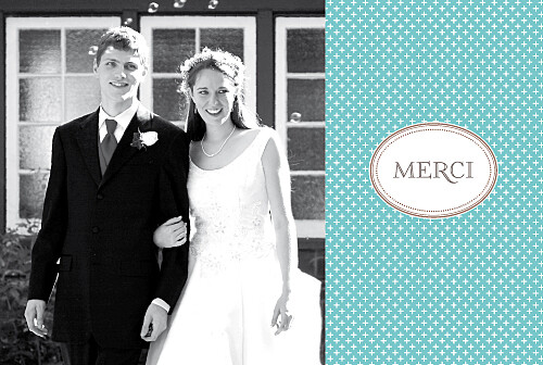 Carte de remerciement mariage Motif chic turquoise Carte de remerciement mariage Motif chic turquoise