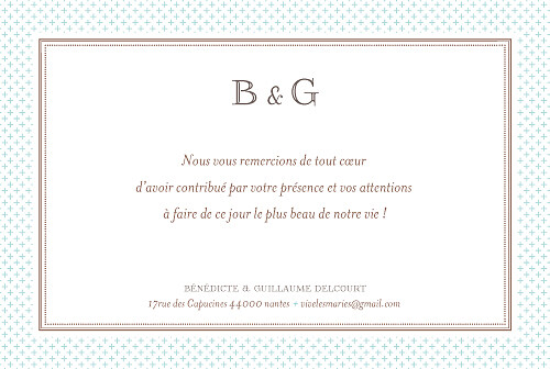 Carte de remerciement mariage Motif chic turquoise - Page 2 Carte de remerciement mariage Motif chic turquoise - Page 2