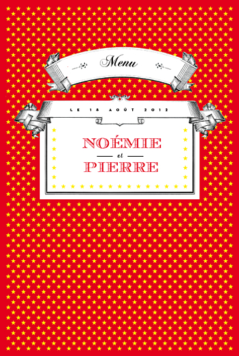 Menu de mariage Festival rouge Menu de mariage Festival rouge