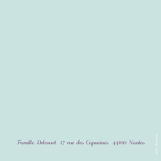 Carte de remerciement Petits fanions turquoise - Verso