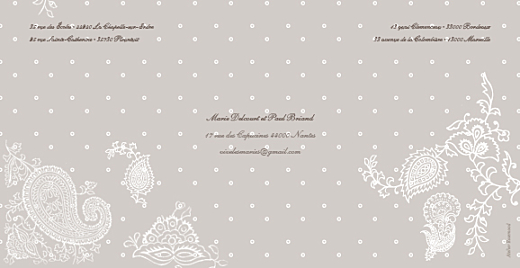 Faire-part de mariage Plumetis taupe gris Faire-part de mariage Plumetis taupe gris