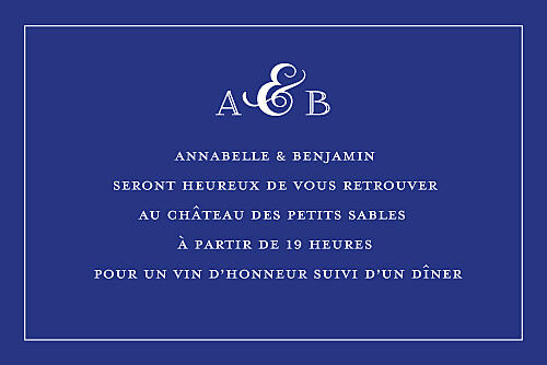 Carton d'invitation mariage Classique liseré bleu - Page 2 Carton d'invitation mariage Classique liseré bleu - Page 2