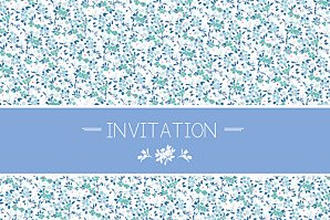 Carton d'invitation mariage Liberty bleu