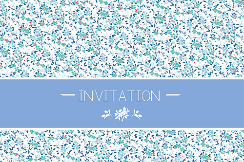 Carton d'invitation mariage Liberty bleu Carton d'invitation mariage Liberty bleu