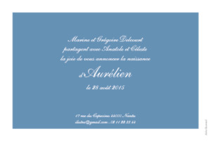 Faire-part de naissance Bleu tout simplement prusse Faire-part de naissance Bleu tout simplement prusse