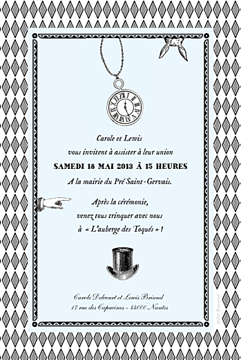 Faire-part de mariage Au pays des merveilles blanc - Page 2 Faire-part de mariage Au pays des merveilles blanc - Page 2