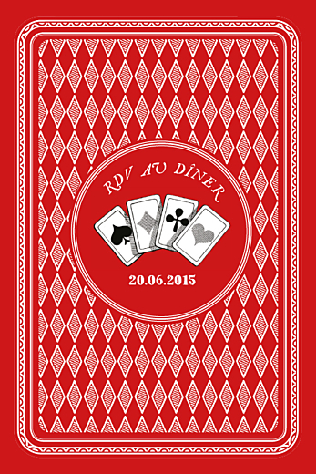 Carton d'invitation mariage Au pays des merveilles rouge Carton d'invitation mariage Au pays des merveilles rouge